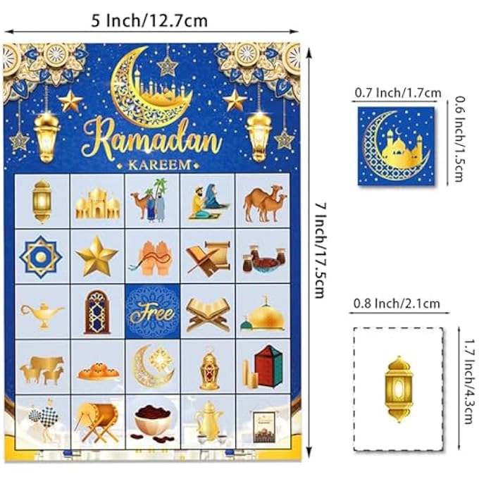 RAMADAN KAREEM BINGO GAME CARDS