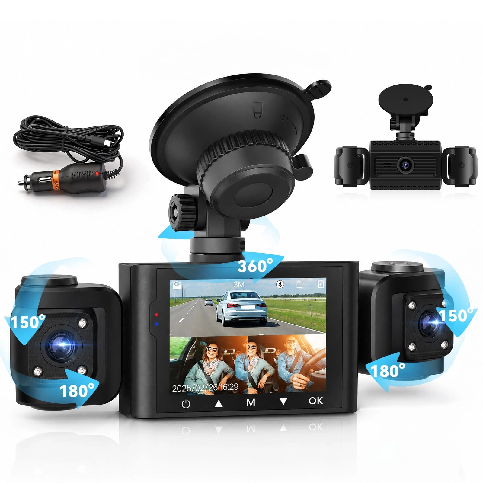 SIXTOP 3 Channel Dash Cam - 1080P