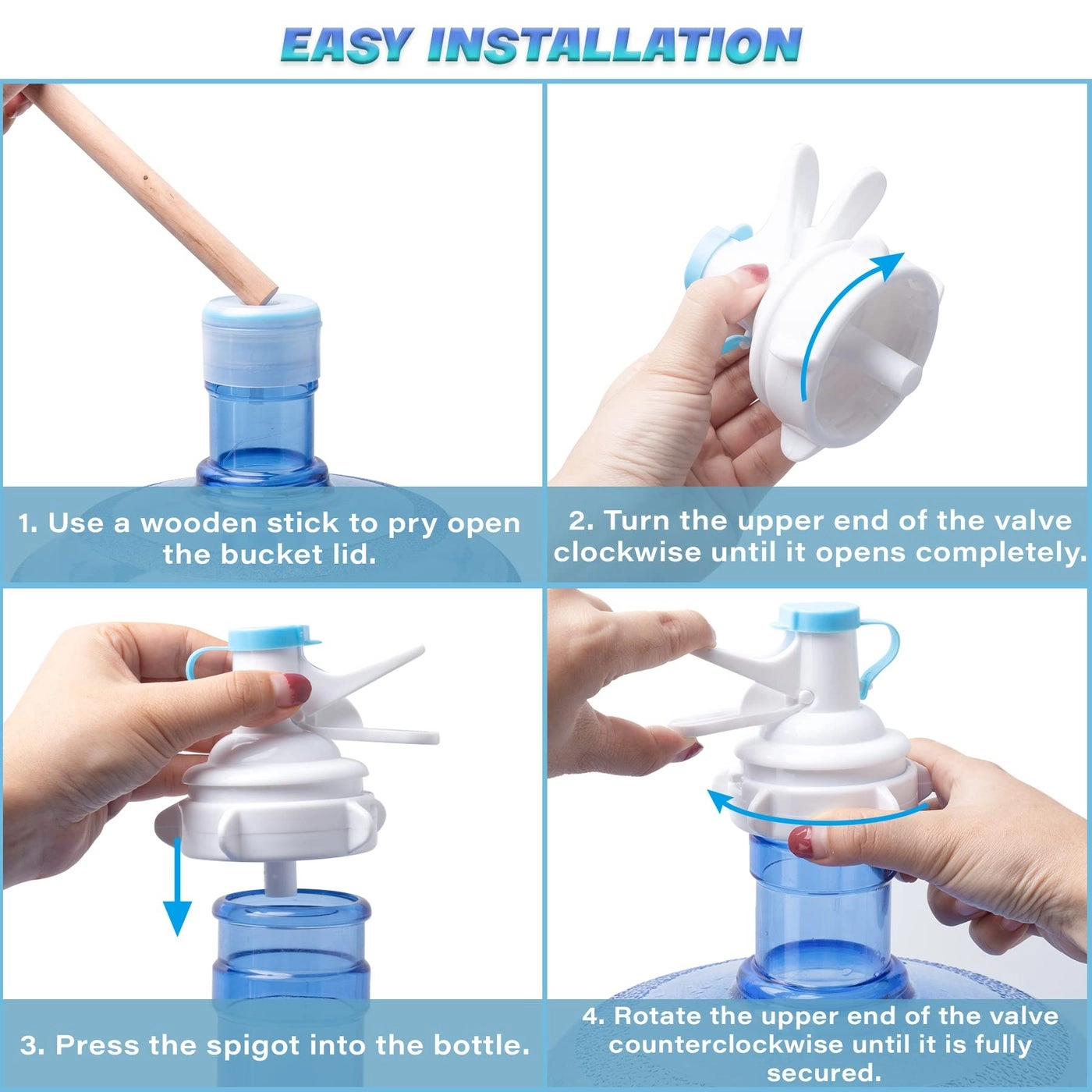 Water Dispenser Valve - 2 Pack 55mm Non Threaded Crown Top