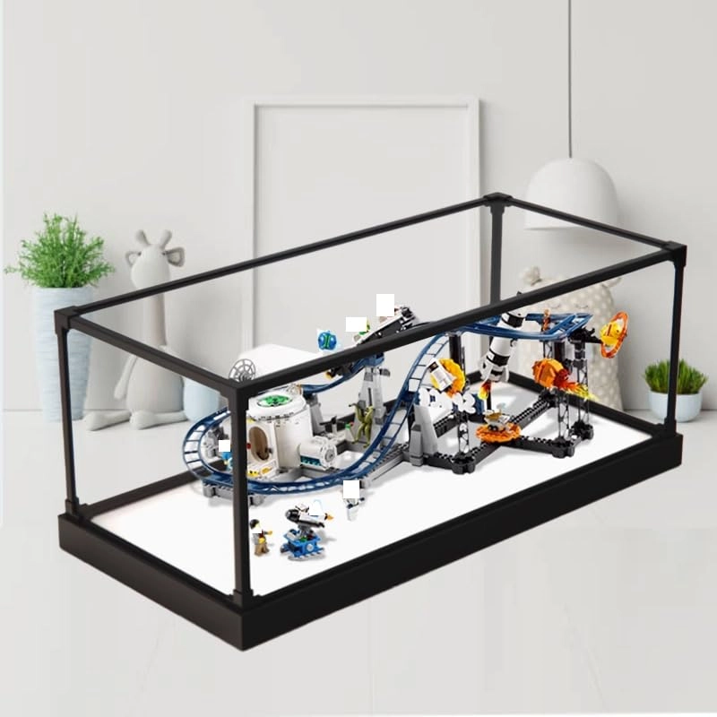 LegoCreator Clear Acrylic Display Case (31142) - 60x30x30cm Acrylic Wood Bottom+alloy Edge
