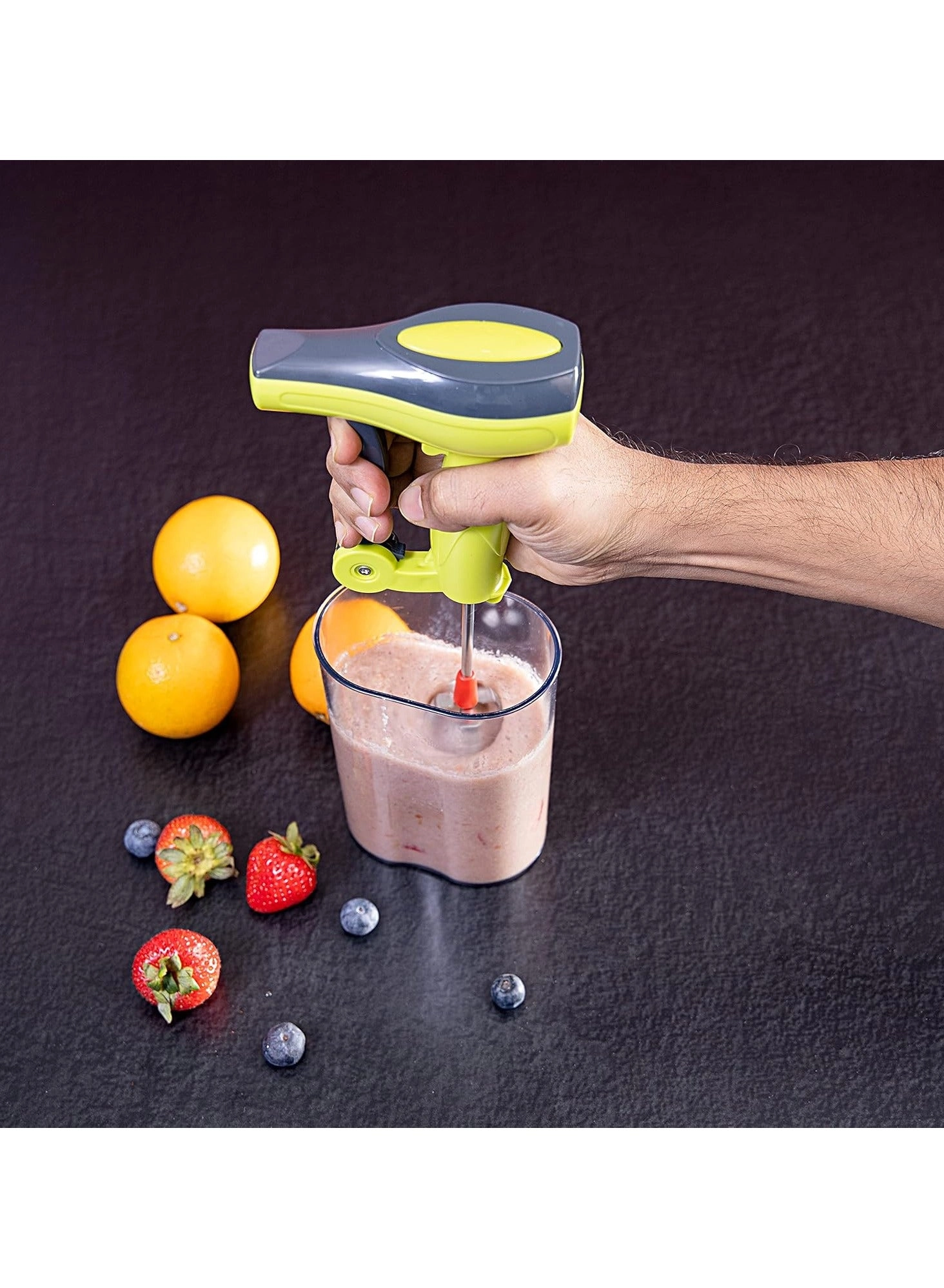 Heavy Duty Power Free Hand Blender - Stainless Steel Blades Comfortable Handle