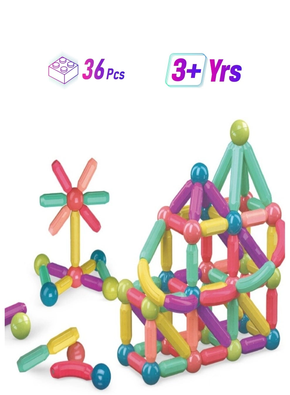 Loquat Magnetic Building Blocks - 36 pcs
