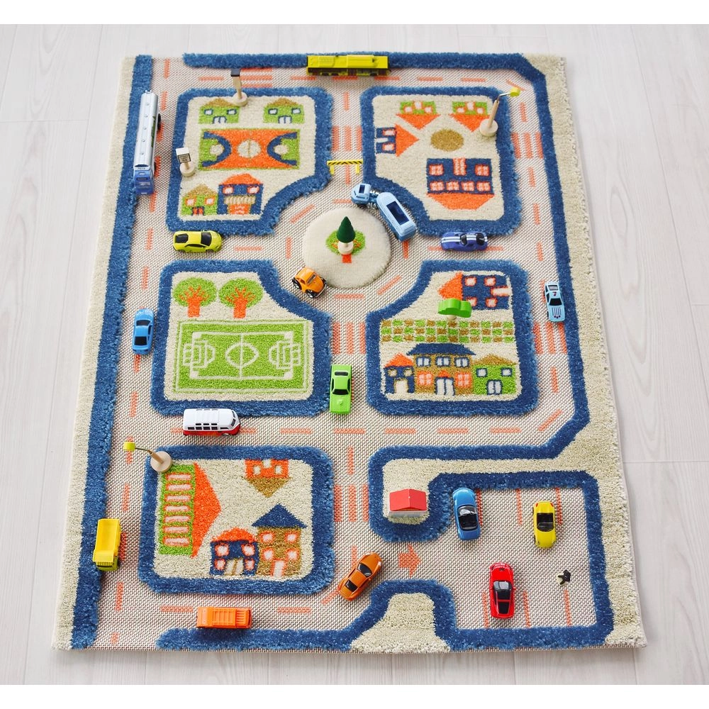 Traffic Design Educational 3D Carpet Playmat - Traffic Blue 12 months