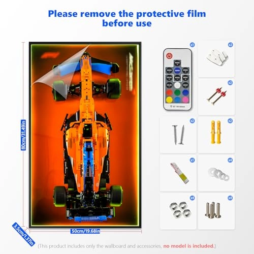 Display Wall Plate for LEGO Technic McLaren Formula 1 Racing Car 42141 - 75X45cm