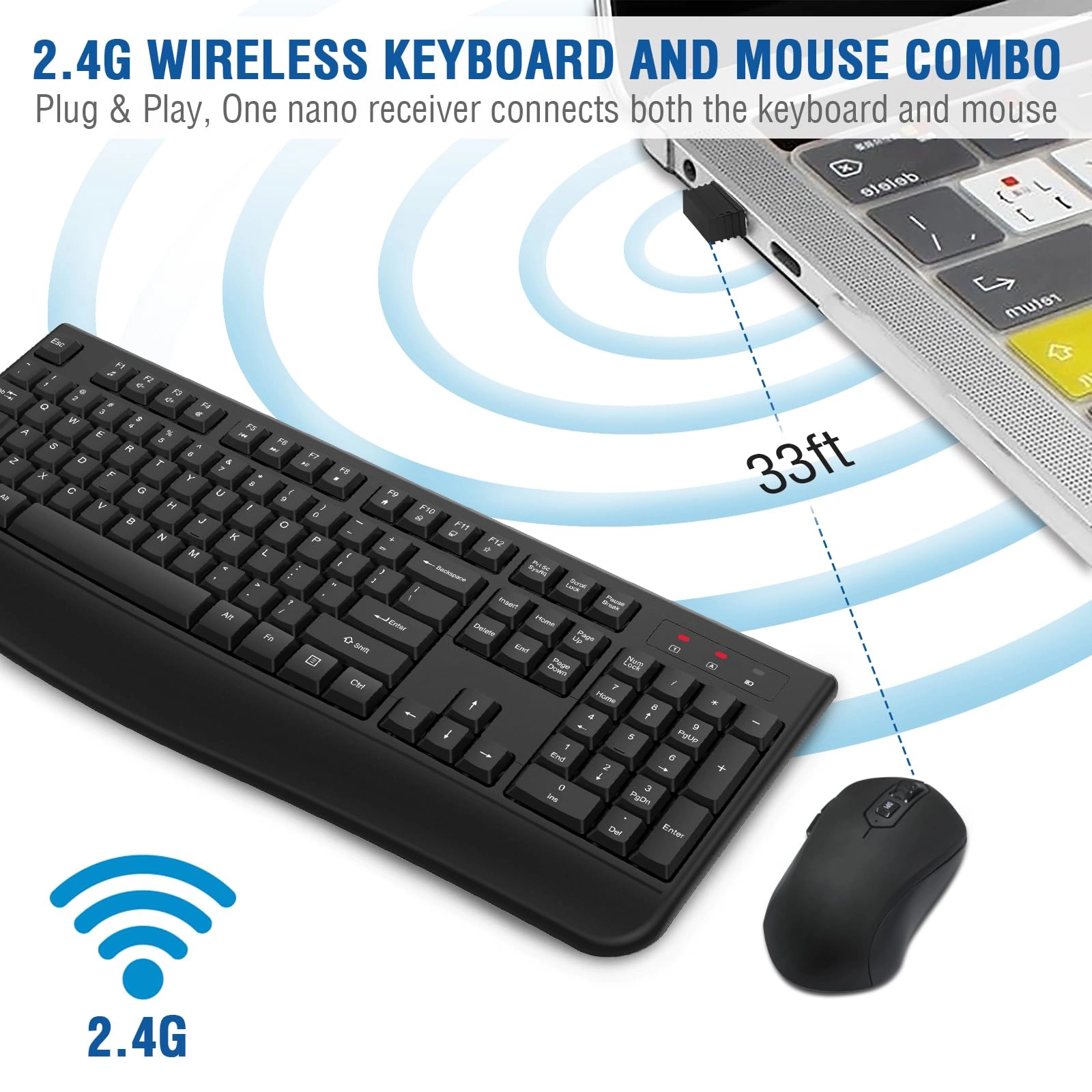 Keyboard and Mouse Combo - QWERTY Wireless