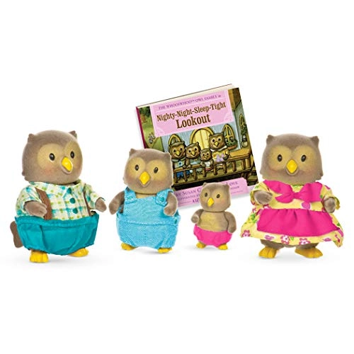 Li'L WOODZEEZ Owl Father Owen + Owl Mother Delores + Owl Baby Peep + Owl Boy Pete + Story Book - 3+ Years 5 pieces