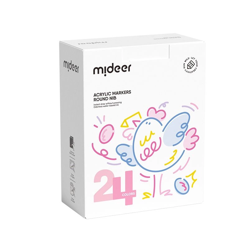 Round Nib Acrylic Markers - Multi Colour Round Nib