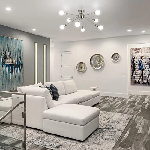 Sputnik Chandelier - 8 Lights Nickel