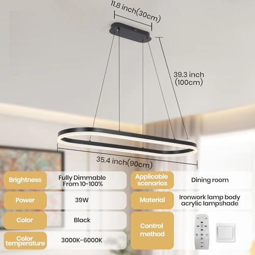 LED Oval Chandelier - 100cm