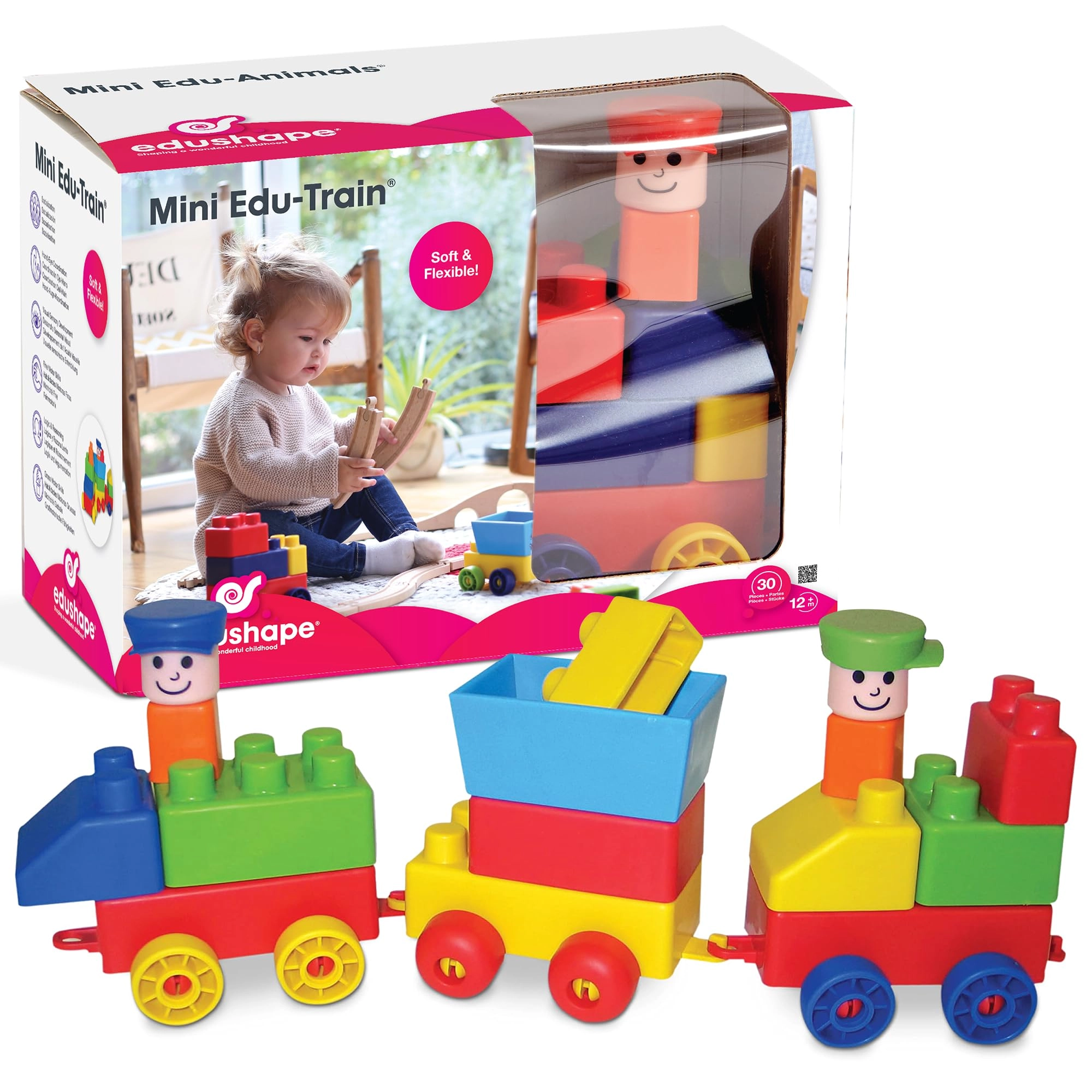 TrainThemed Soft Baby Blocks - 30 pcs