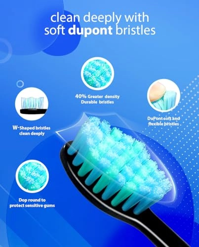 Sonic Electric Toothbrush - 8 Brush Heads 37000 VPM 6 Modes