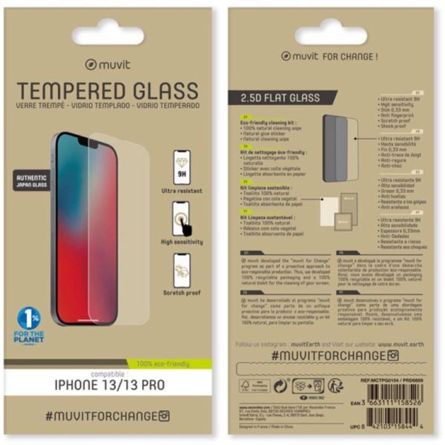 Clear Tempered Glass Screen Protector for iPhone 13 Pro