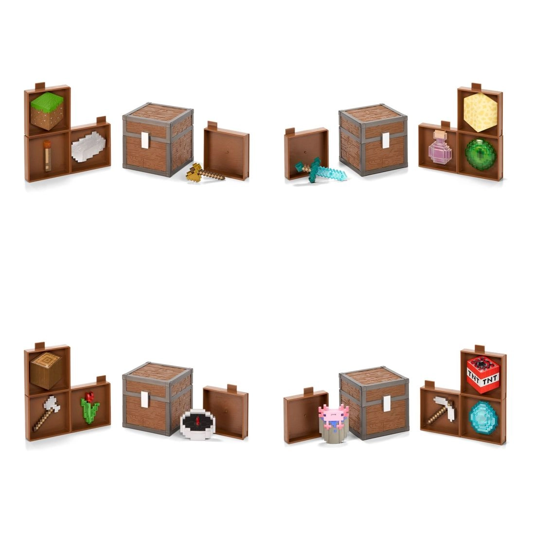 Noble Collection Minecraft Inventory Chest - The End + Minecraft Inventory Chest - Plains + Minecraft Inventory Chest - Forest + Minecraft Inventory Chest - Caves