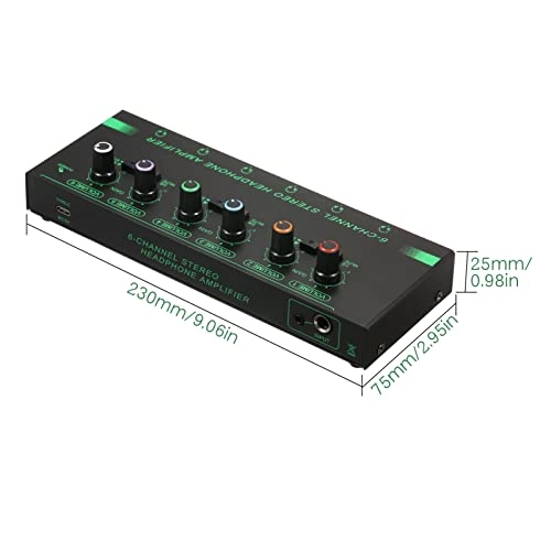 Headphone Amplifier - 6-Channel Stereo 6.35mm/3.5mm Input