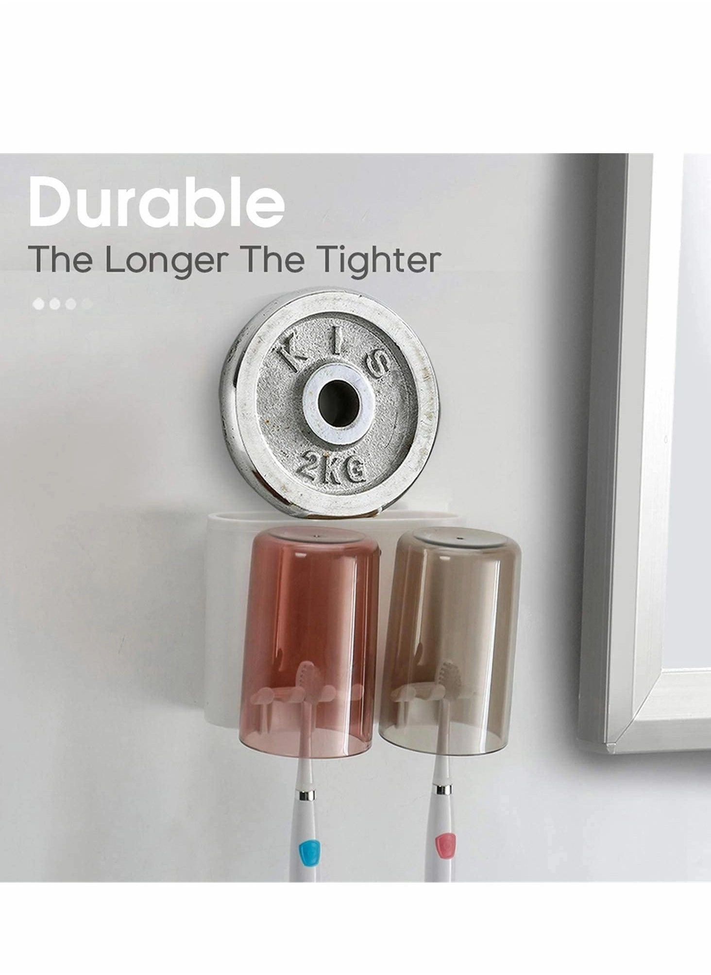 Wall Mount Toothbrush Holder - 3 Slots Wallmount / Countertop