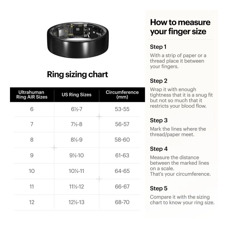 Ring AIR - Size 8 Aster Black
