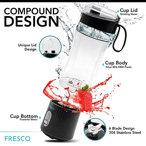 Portable Personal Size Blender - USB Rechargeable 6 Blades