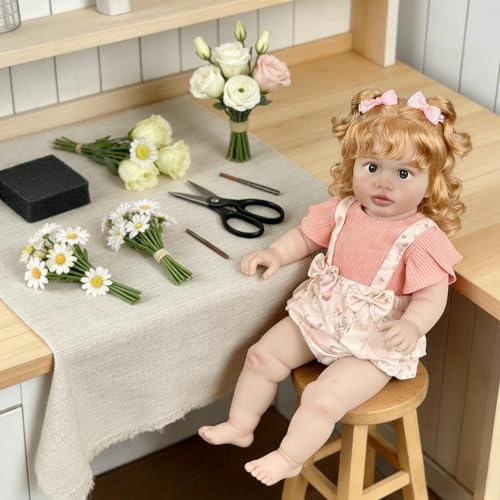 Pippa Reborn Baby Doll - 26 inch Cotton Vinyl Hand-rooted Curly Hair Ages 3+
