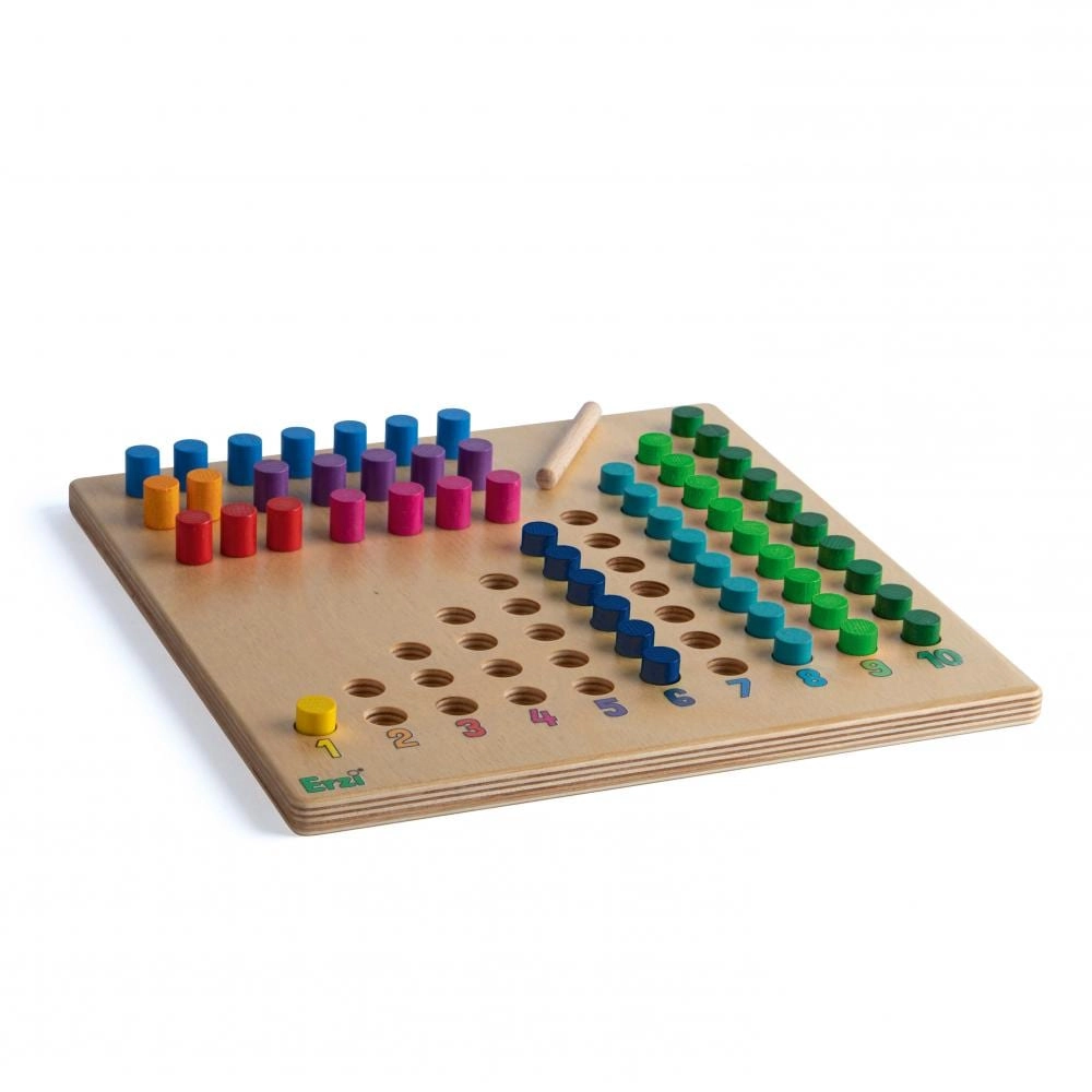 Counting Board - 55 coloured cylinders