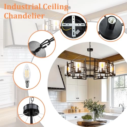 Industrial Ceiling Chandelier - 3000K