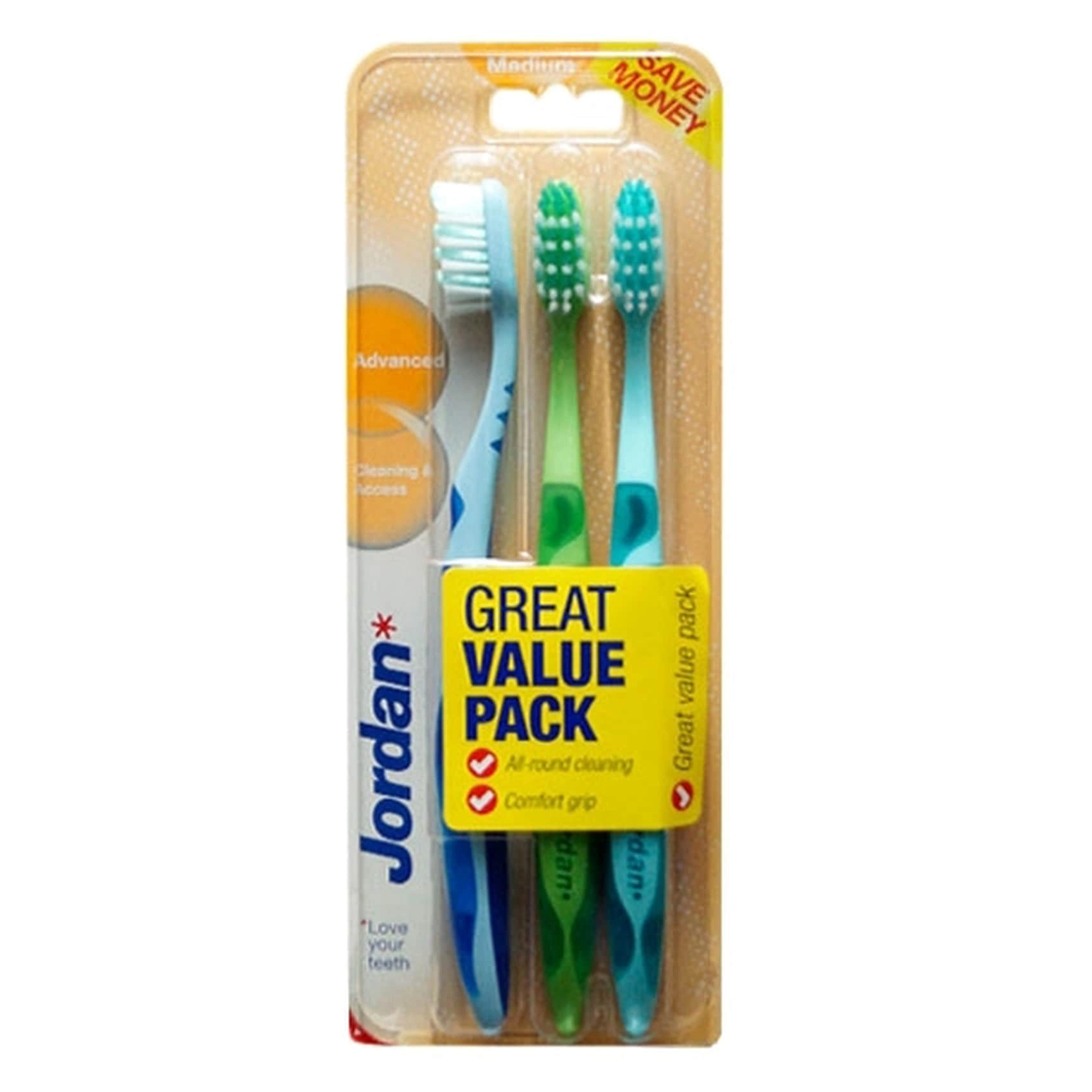 Advanced Cleaning Manual Toothbrush - Multicolour 3-Piece Pack