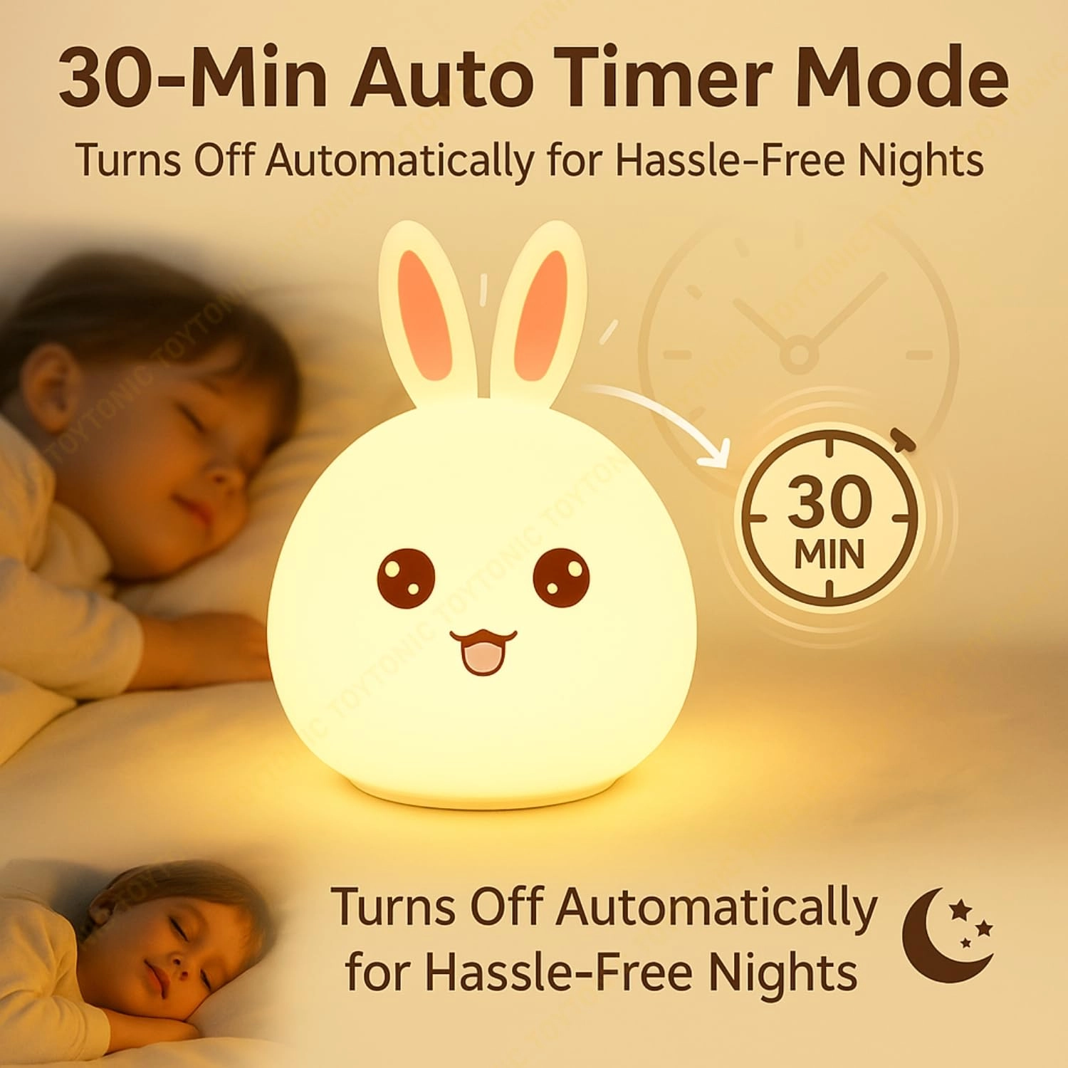 Silicone Rabbit Night Lamp - USB Powered 7-Color Changing