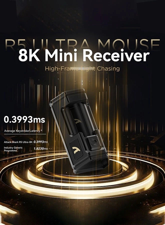 R5Ultra 8K Carbon Fiber Gaming Mouse - 2.4G Wireless Bluetooth USB