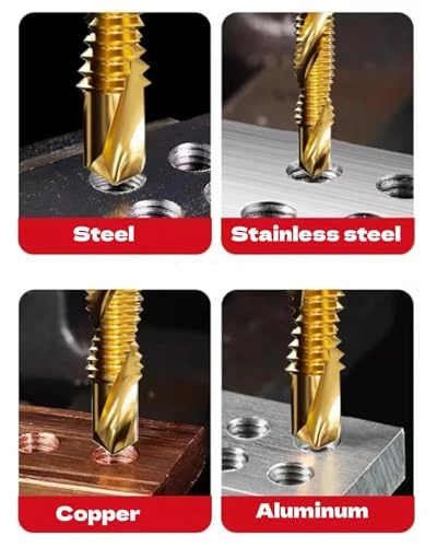 Combination Drill and Tap Set - 6 Piece Titanium Coated M3-M10