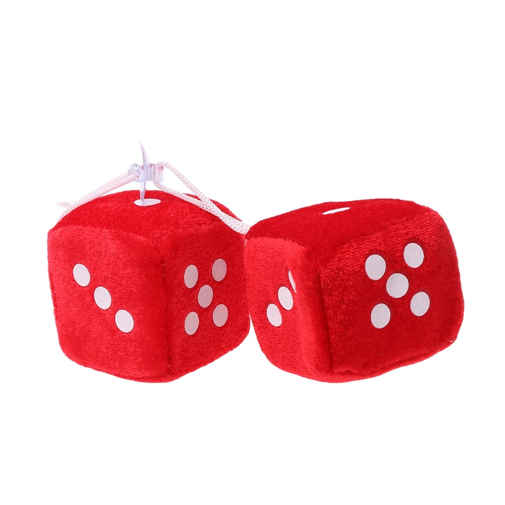 Vacatga Fuzzy Dots Rear View Hanger - Red 6*6*6 cm
