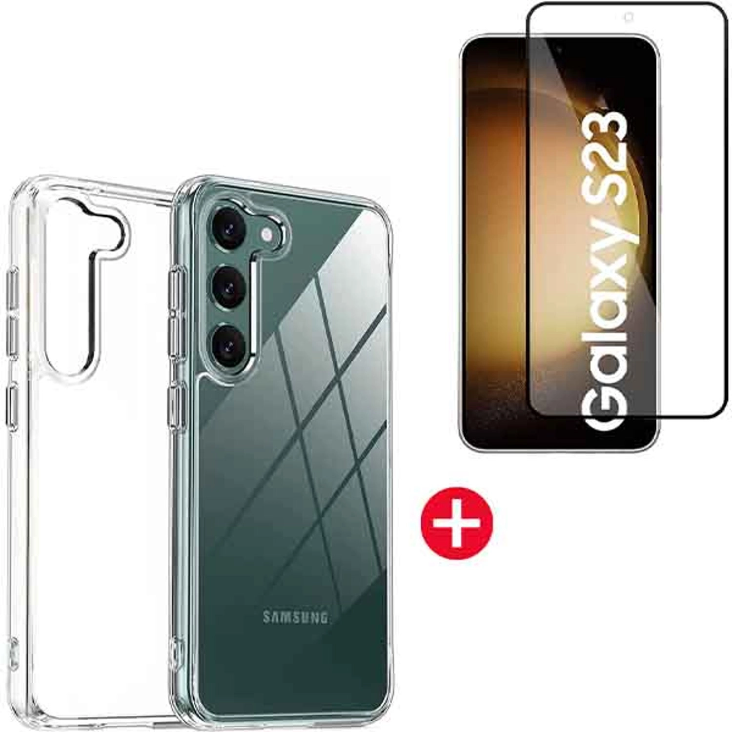 Trands Clear Case With Screen Protector for Galaxy S23