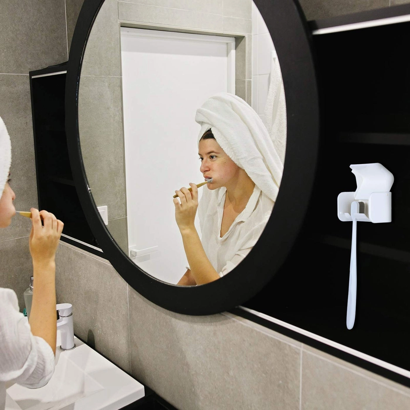 Toothbrush Holder - wall mount 2 toothbrushes