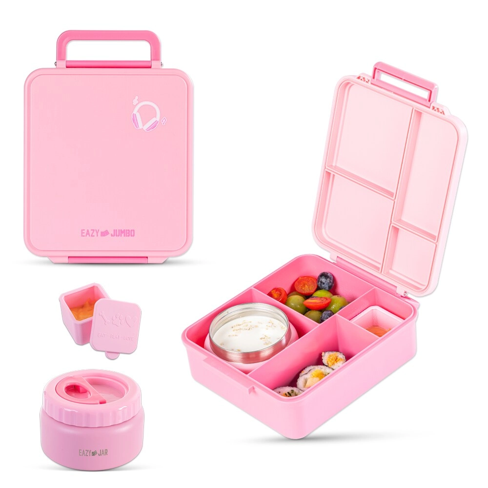 Jumbo Lunch Box - 1600ml + Stainless Steel Food Jar - 290ml + Spoon & Fork