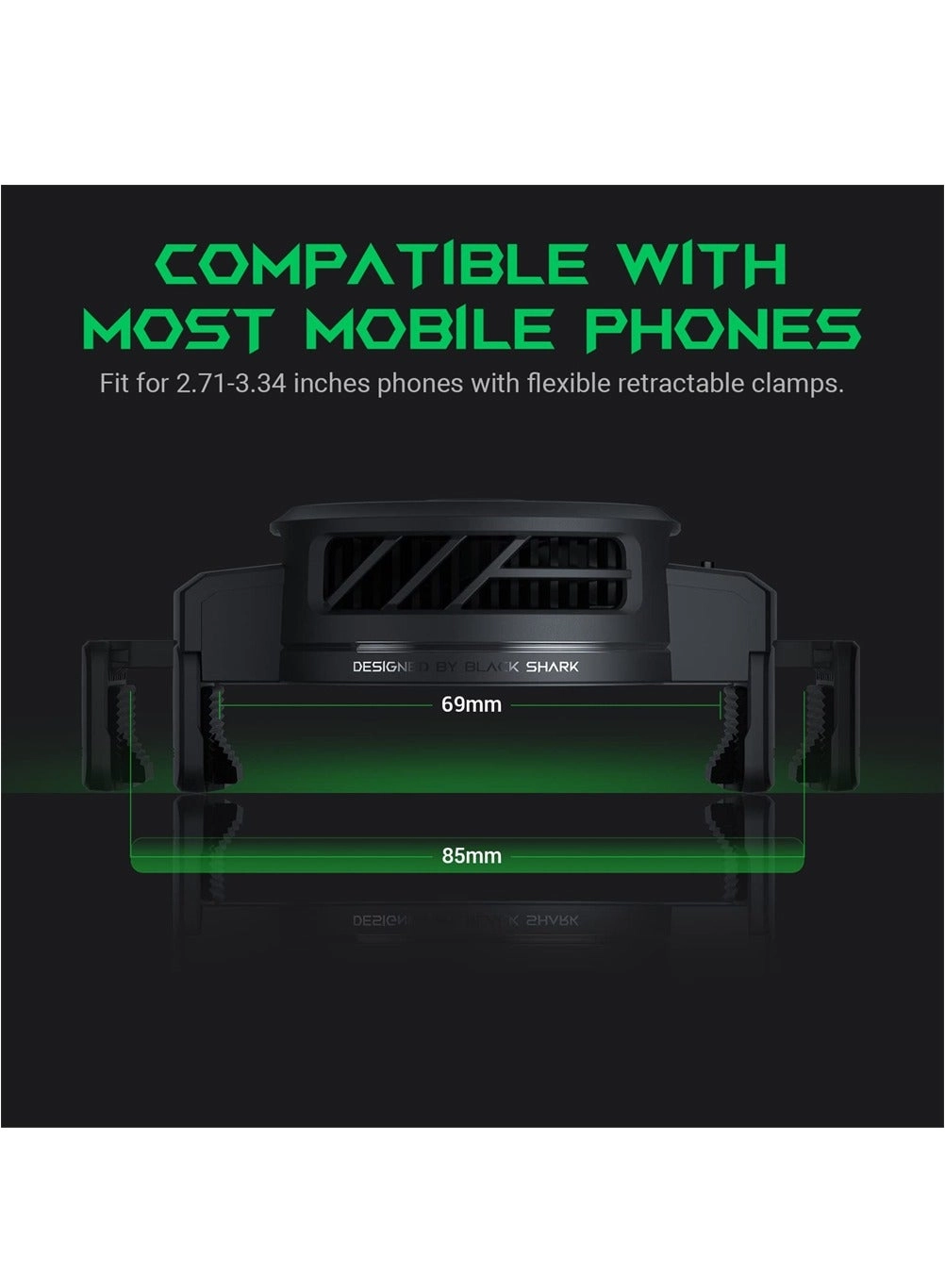 Phone Cooler - Dual Cooling Fan for 2.71-3.34in