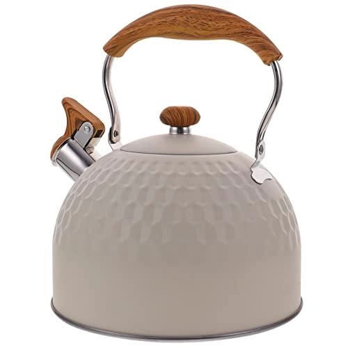 Stove Top Teapot - Wooden stainless steel 3L