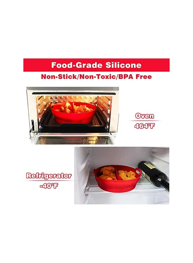 Air Fryer Silicone Liners - outside nylon fabric and built in aluminum foil 2Pcs