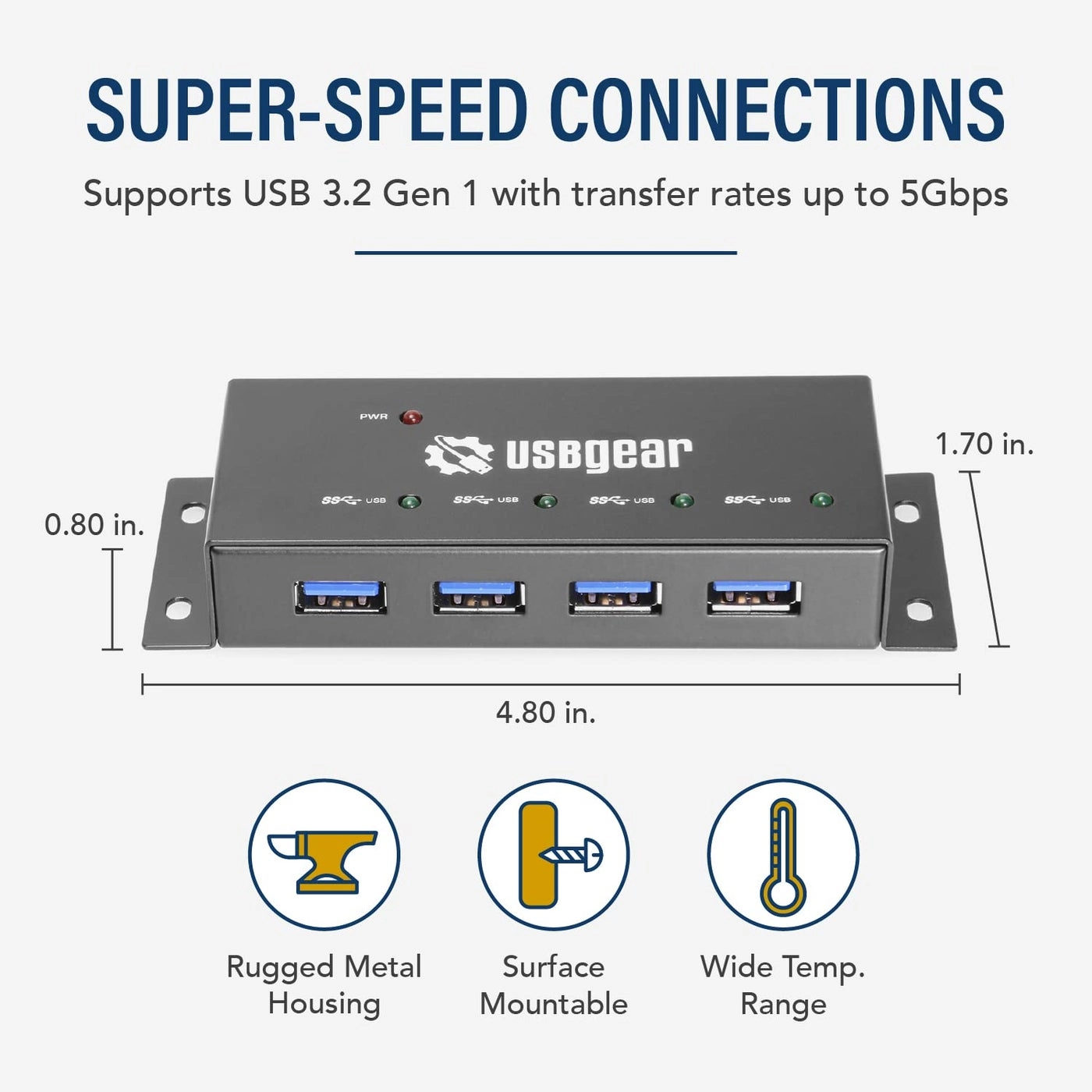 4-Port USB 3.2 Gen 1 Hub