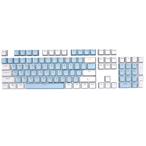 Key Cap - 104Pcs PBT White Blue