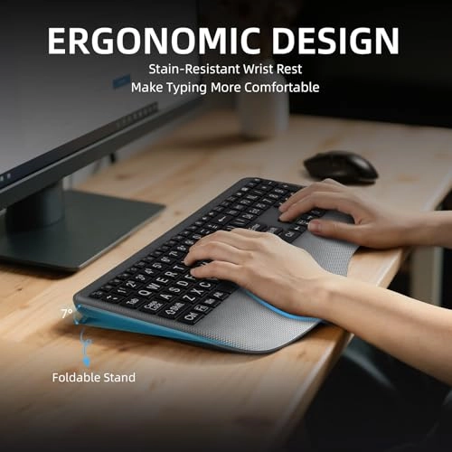 Large Print Backlit Wireless Keyboard - Wireless