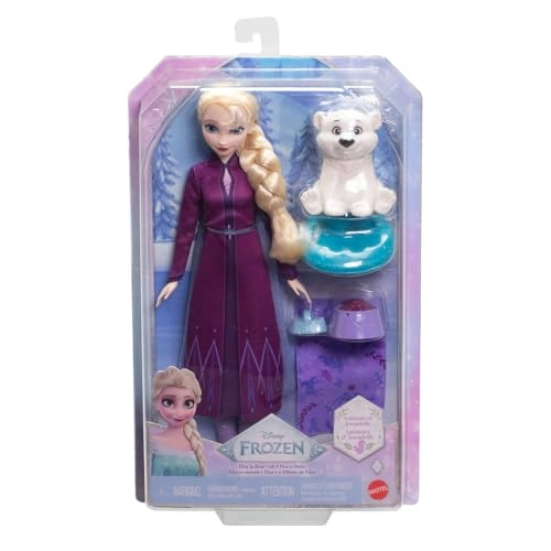 Elsa & Baby Bear Fashion Dolls - Posable Removable fashion four accessories
