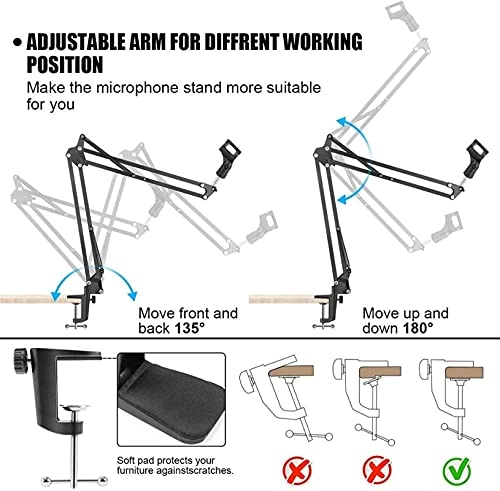 Mic Stand + Mic Clip Holder + Table Mounting Clamp + Pop Filter