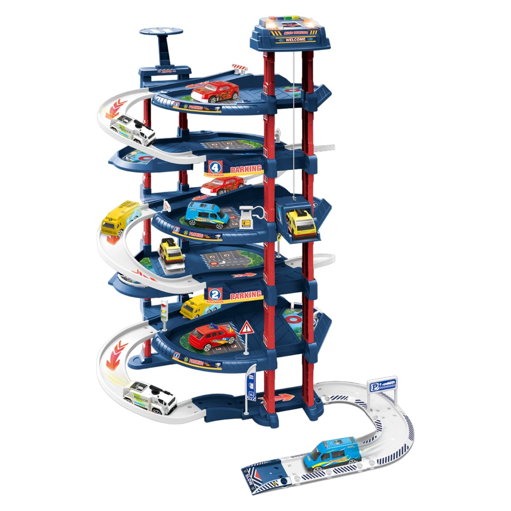 D-Power Five Multi-Storey Police Lift Parking Set - 1:64 82pcs