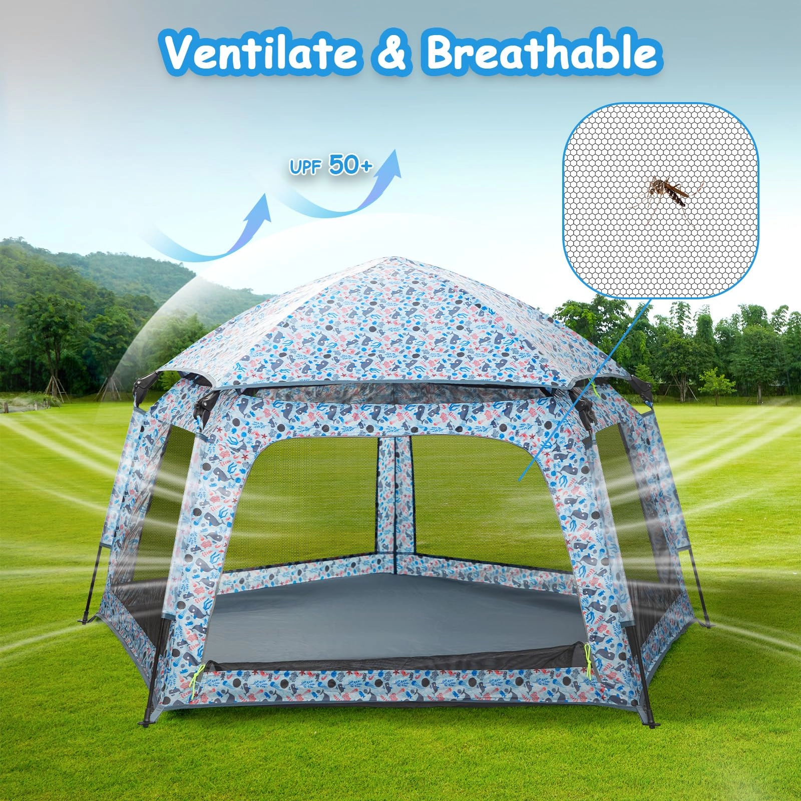 Kids Pop-up Playtents - 175 x 110 x 90 centimetres Green Forest