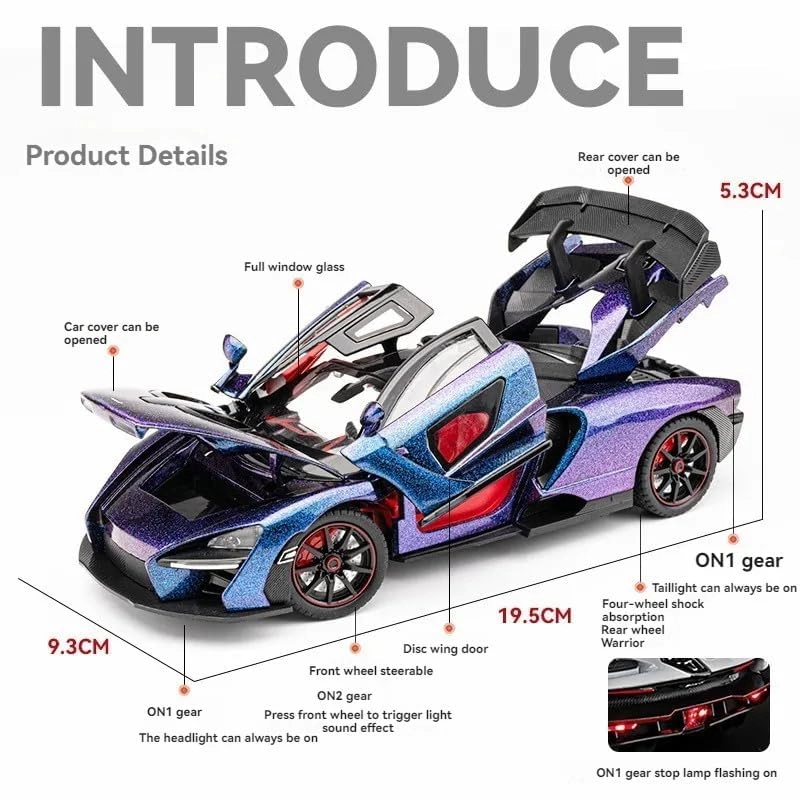 Metal Pullback Car - 1:24 1 pcs
