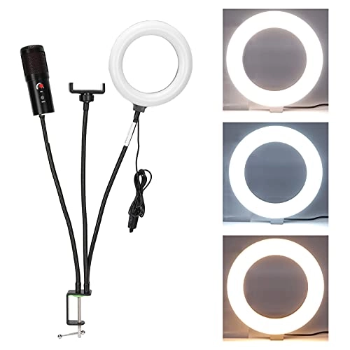 Condenser USB Microphone - Cardioid Mute Fill Light