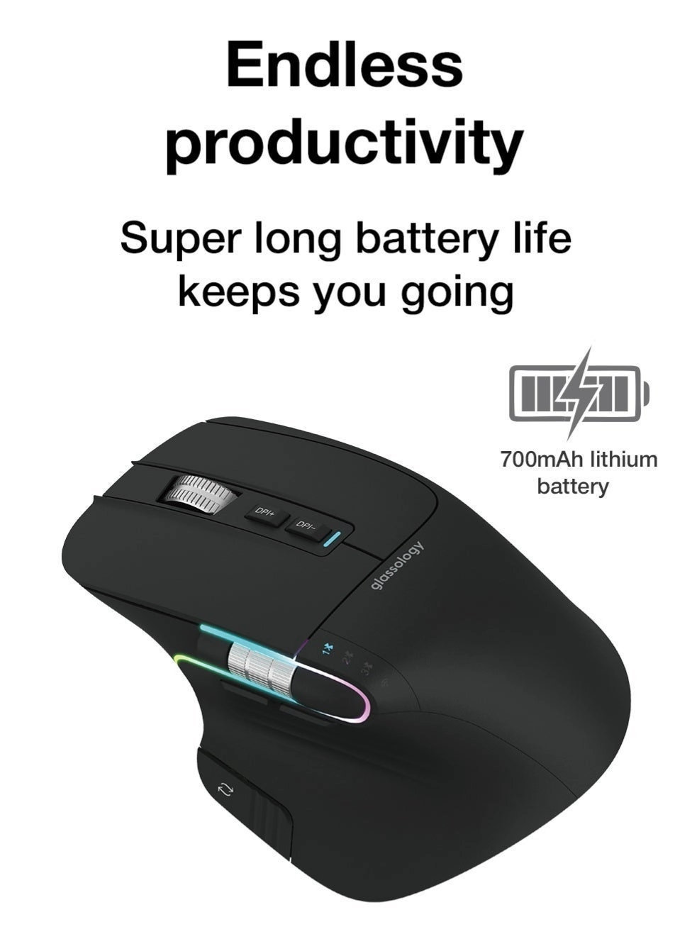 ErgoFlow Pro - 2.4ghz Wireless Bluetooth USB