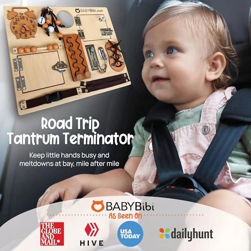 BabyBibi Wooden Busy Board Plane Essentials - 36 months - 8 years 10 pieces