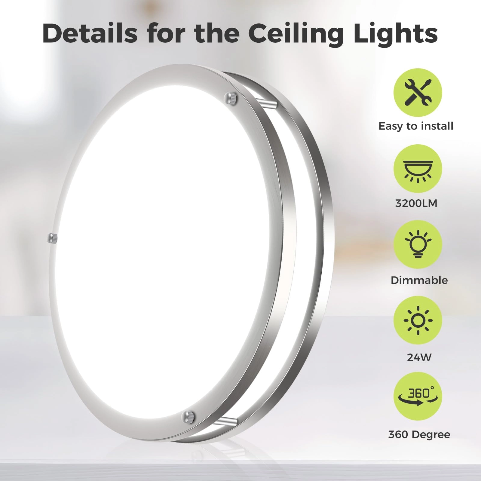 Flush Mount Ceiling Light - 5CCT Dimmable Pack