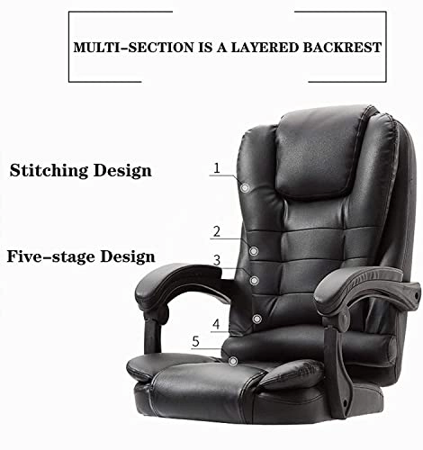 Desk Chair - PU Leather Brown High Back