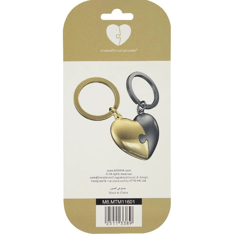 Heart Keychain - Green/Black Metal