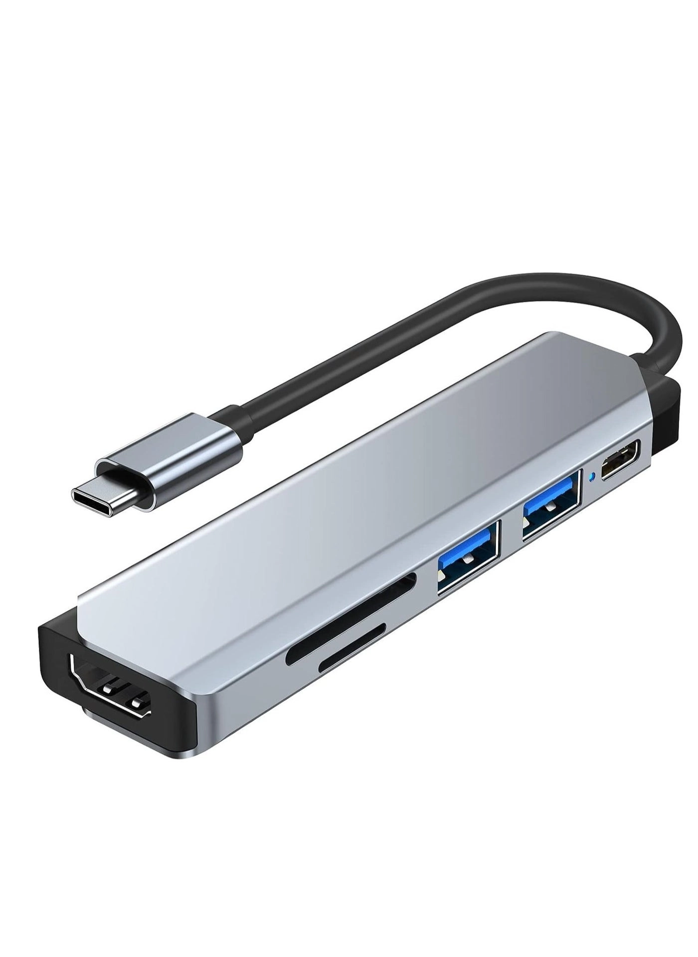 6-in-1 USB C Adapter - USB 3.0 5Gbps SD/TF Card Readers